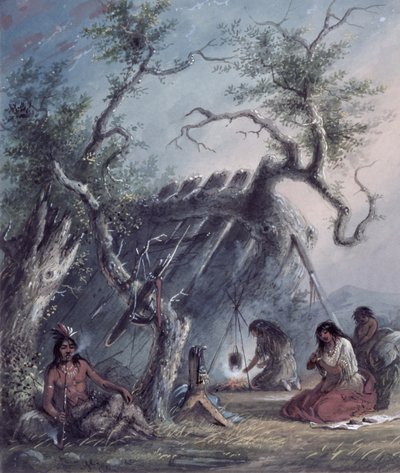 Indian Lodge, 1837 by Alfred Jacob Miller